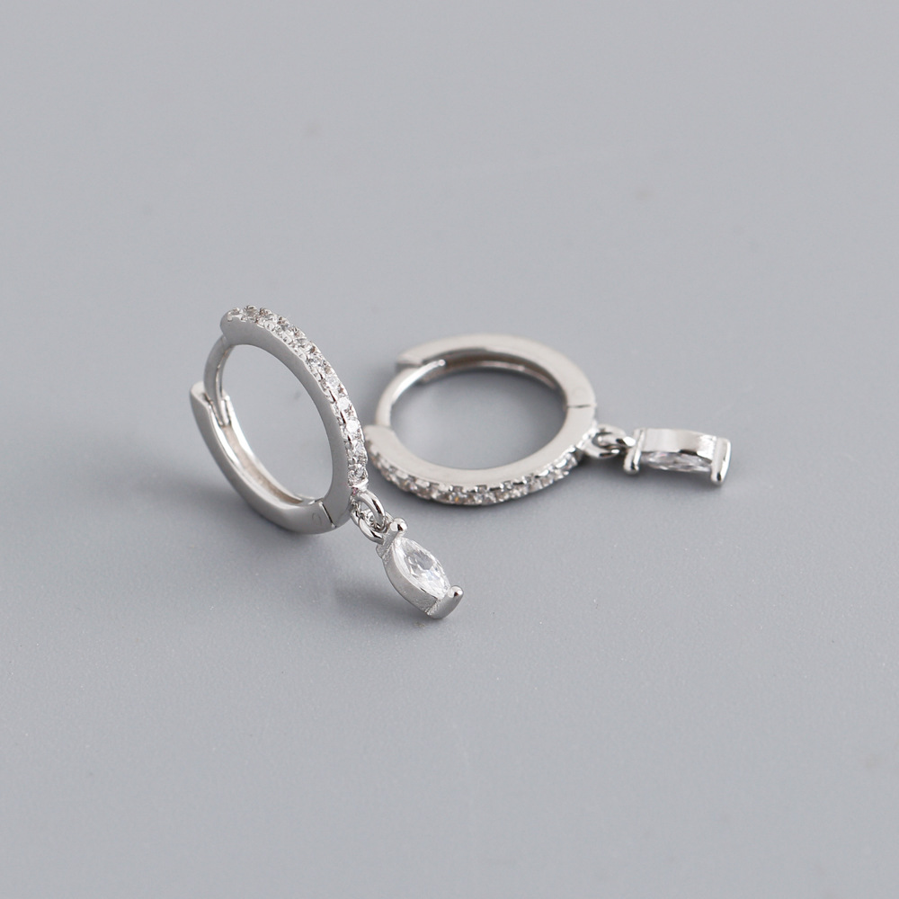 Mode Geometrisch Sterling Silber Inlay Zirkon Hängende Ohrringe display picture 9