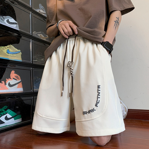 American-style shorts for men, summer design, niche casual sports briefs, loose large size, five-quarter pants