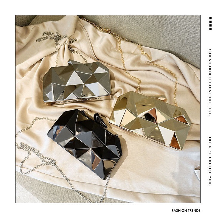Nueva bolsa de cena acrílica transfronteriza para damas, caja brillante, bolsa de mano de fiesta, bolsa de cena de lujo ligera