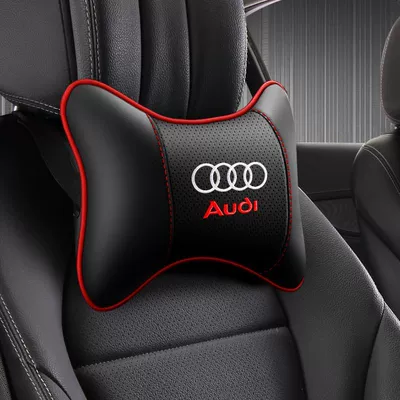 Headrest – Audi Car Headrest - black-red-line-upgraded-and-thickened-2-headrests