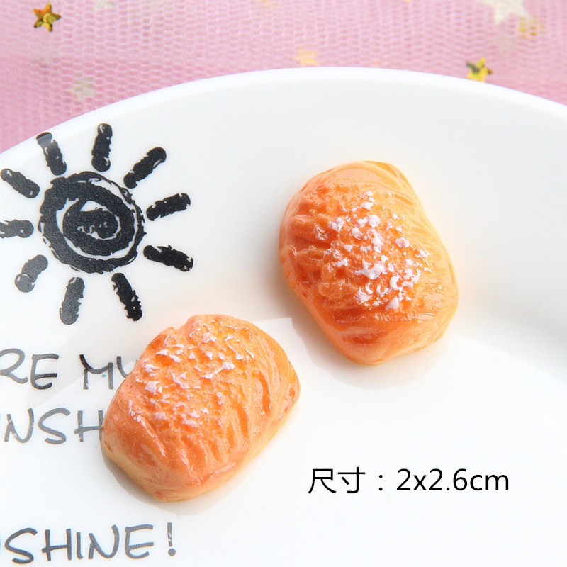 Simulación de comida y juego resina galleta pan DIY teléfono móvil shell joyería play house accesorios juguete