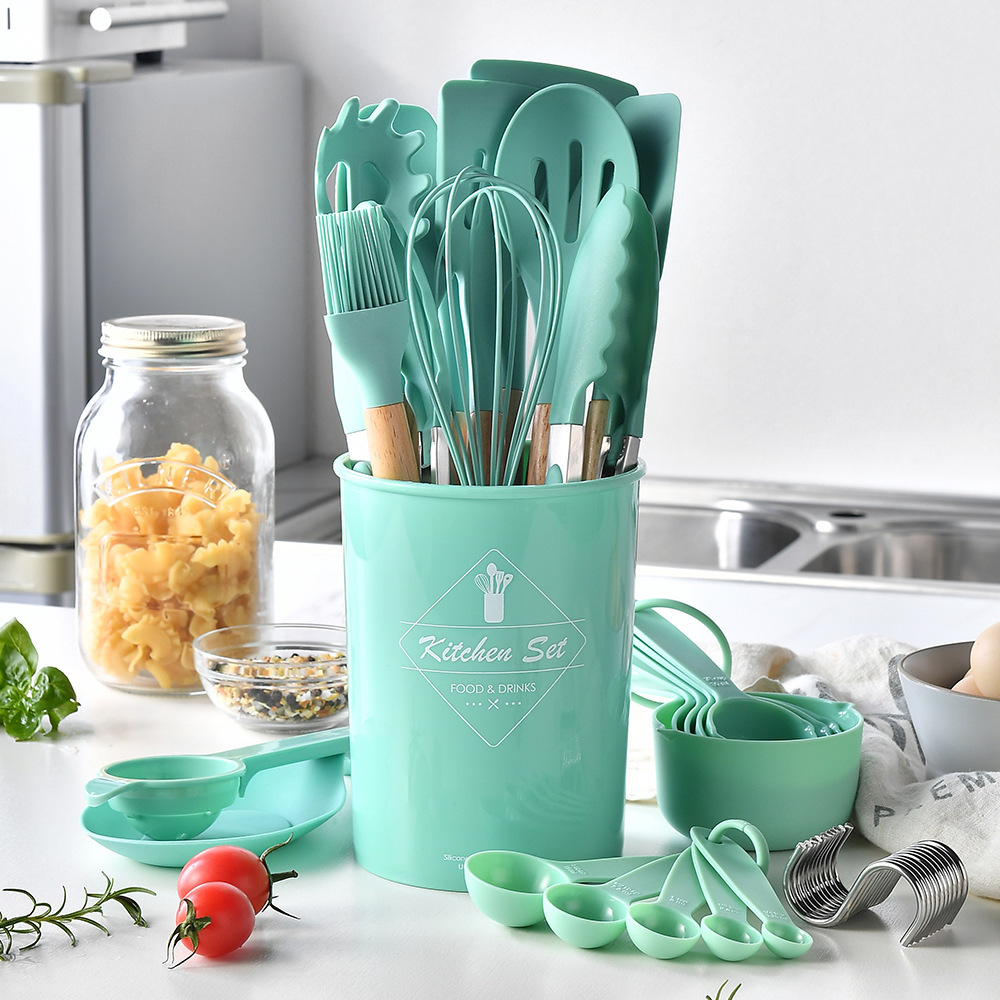 Amazon Hot Sale Silicone Kitchenware 34 Pieces Kitchen Utilities