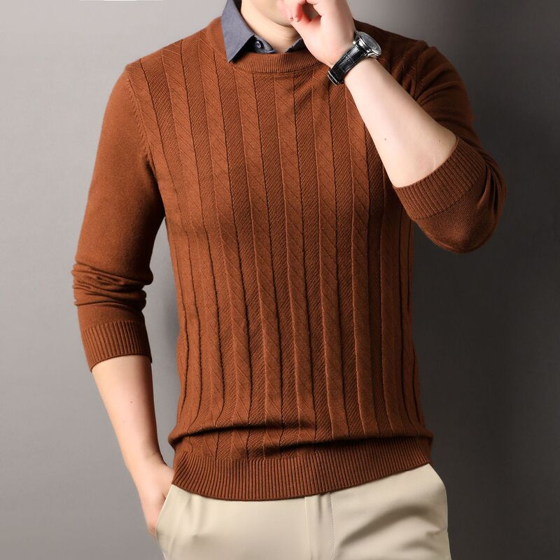 2025 Yago Middle-aged Spring and Autumn T-shirt New Men's Dad Casual Crewneck Long-sleeved T-shirt Trendy 2025 Yago Middle-aged Spring and Autumn T-shirt New Men's Dad Casual Crewneck Long-sleeved T-shirt Trendy