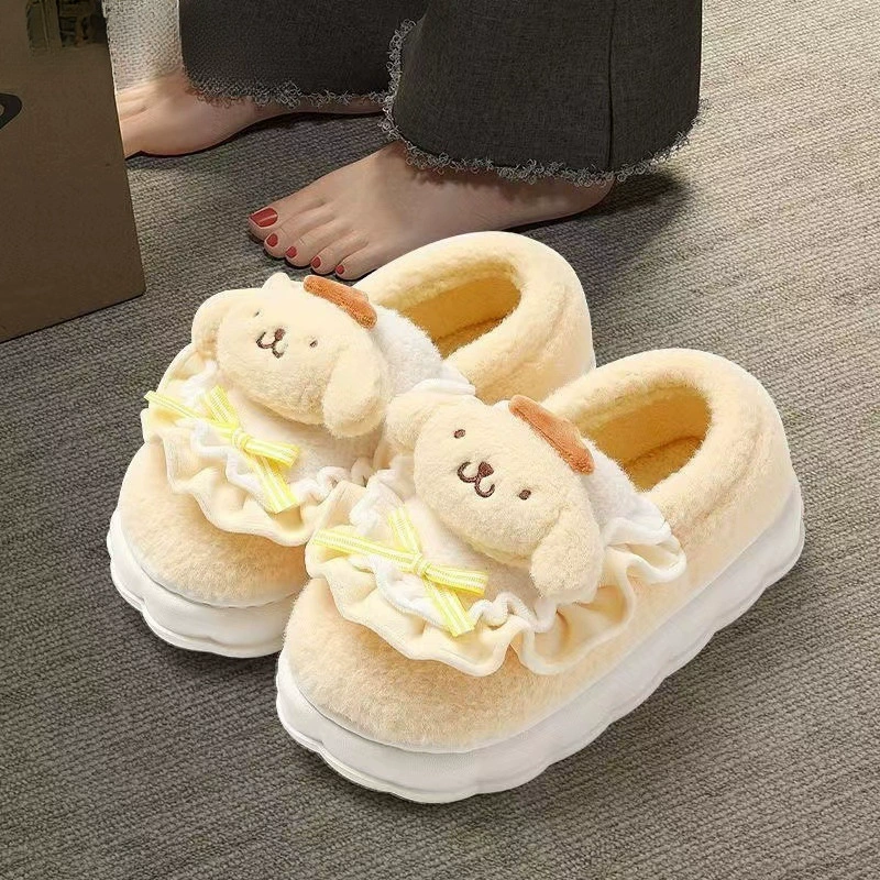 Winter cute keep warm slippers for students, plush