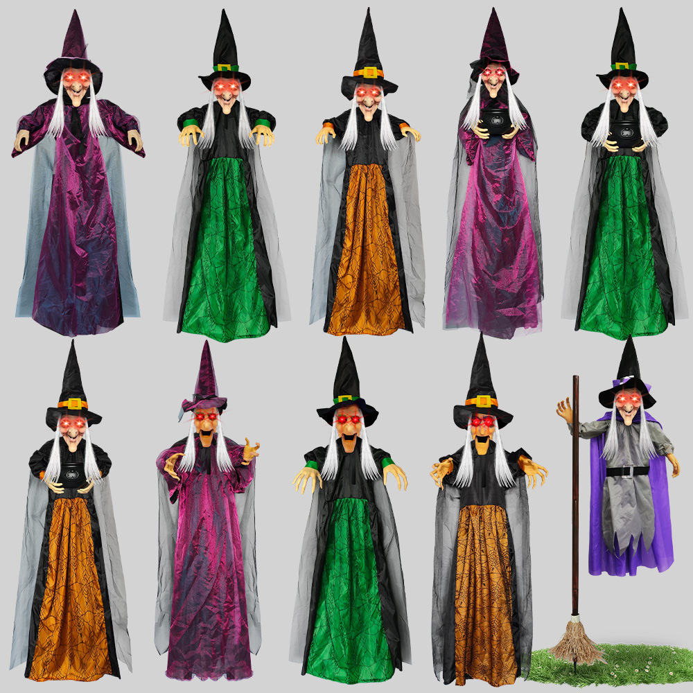 Muñeca Fantasma Colgante con Voz Activada, Brillante y que Grita, para Decoración de Halloween, Casa Embrujada, Escape Room, Serie Bruja