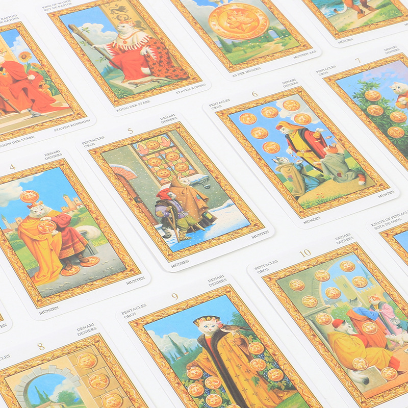 Cross-Border Hot Item White Cat Tarot Oracle Board Game Cards_voghion.com