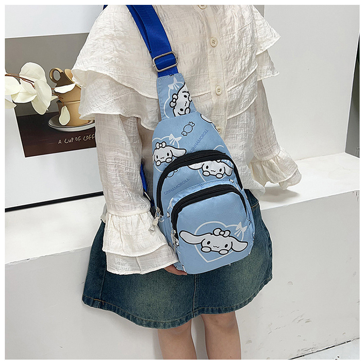 New children's chest bag, cartoon bag, printed canvas bag, cute baby coin purse, fashionable boys' and girls' crossbody bag undefined