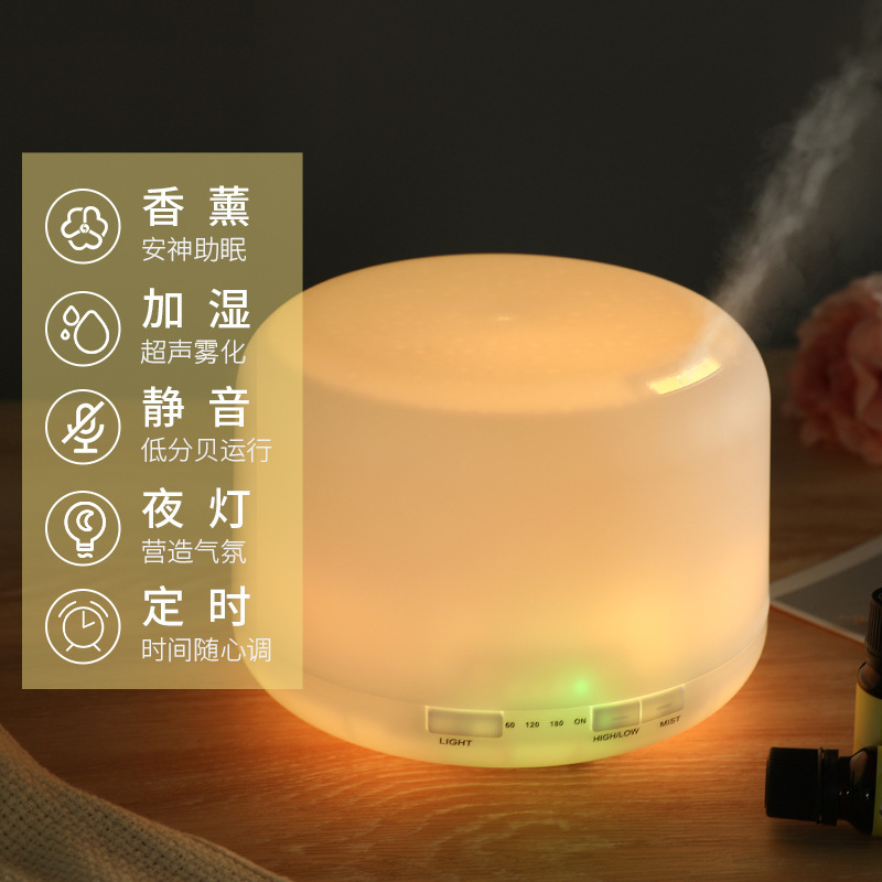 跨境500ML空气加湿器礼品家用香薰机无印同款超声波喷雾大容量|undefined