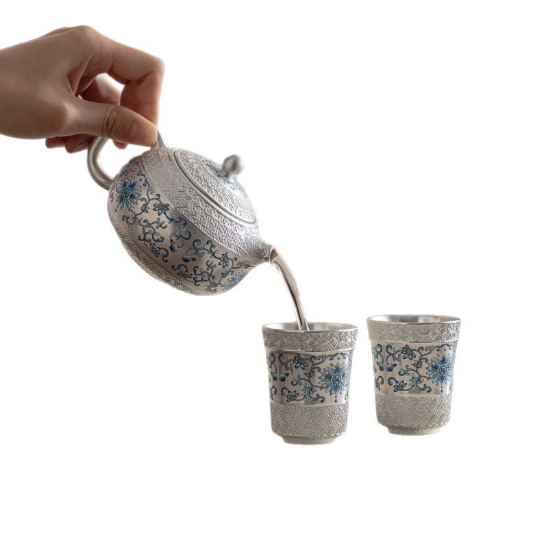 西施壶鎏银一壶两杯茶具套装镀银功夫茶具礼物高档节日伴手礼|undefined