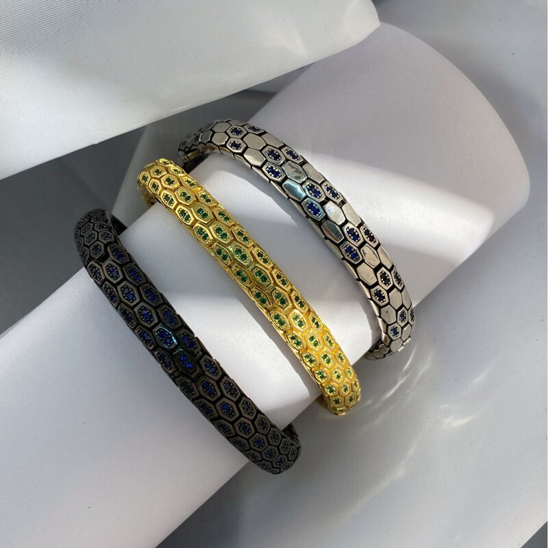 High Version Snake Bracelet Zircon High Color Value Bracelet for Men and Women Niche Bracelet All-Match Black Bracelet Vintage