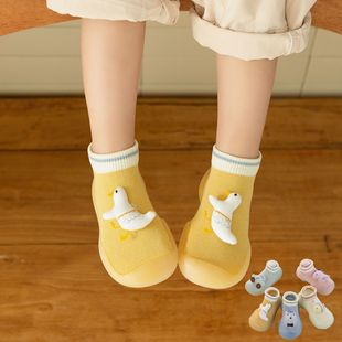 Spring and Autumn Children's Toddler Shoes Boys and Girls Baby Soft Bottom Floor Shoes Infant Floor Socks Pure Cotton Rubber Bottom Socks Shoes