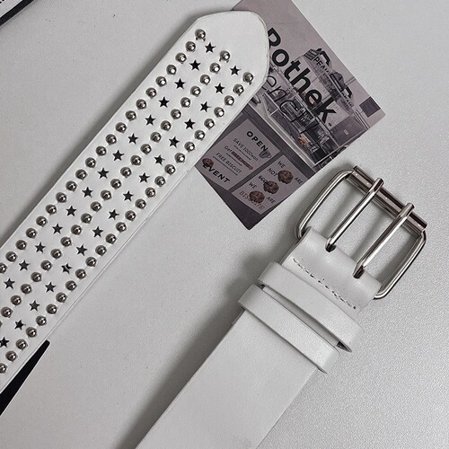 Trendy Personality Belt for Women, Punk Style, Teenager Star Rivet Wide Belt, Double Fastener Waist Closure, Hot Girl Y2K Belt