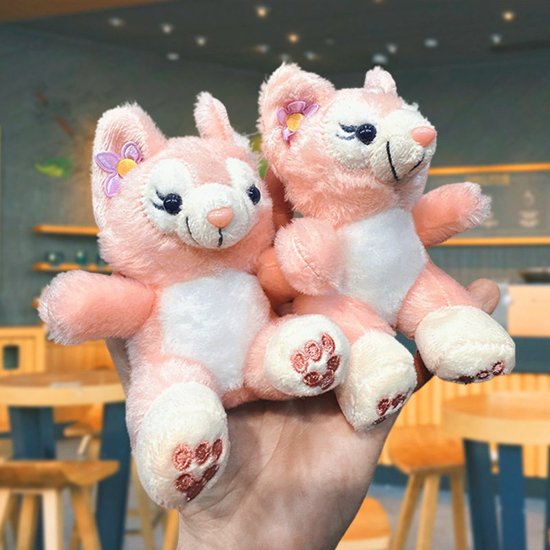 かわいいぬいぐるみのピンクのキツネのキーホルダー卸売りはアニメの人形のキーホルダーのカップルのバッグのペンダントを飾ります。|undefined