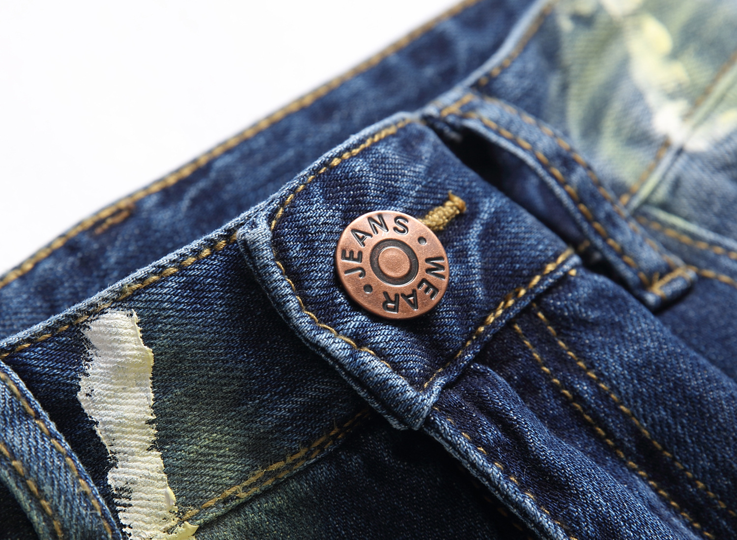 Men's Personalized Lightning Ripped Jeans With American Print_voghion.com