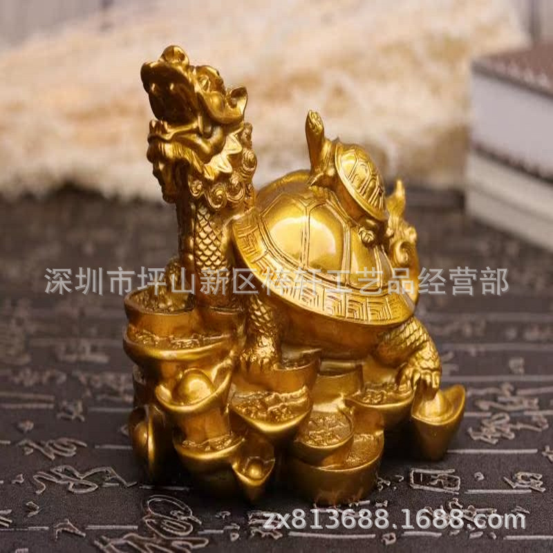 Golden Dragon turtle decoration mother and son Dragon turtle home living room decoration desk decoration in stock dragon head turtle factory living room