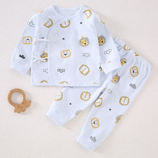 Newborn baby set spring and autumn baby split clothes class a pure cotton autumn clothes long pants underwear suit Anyang baby