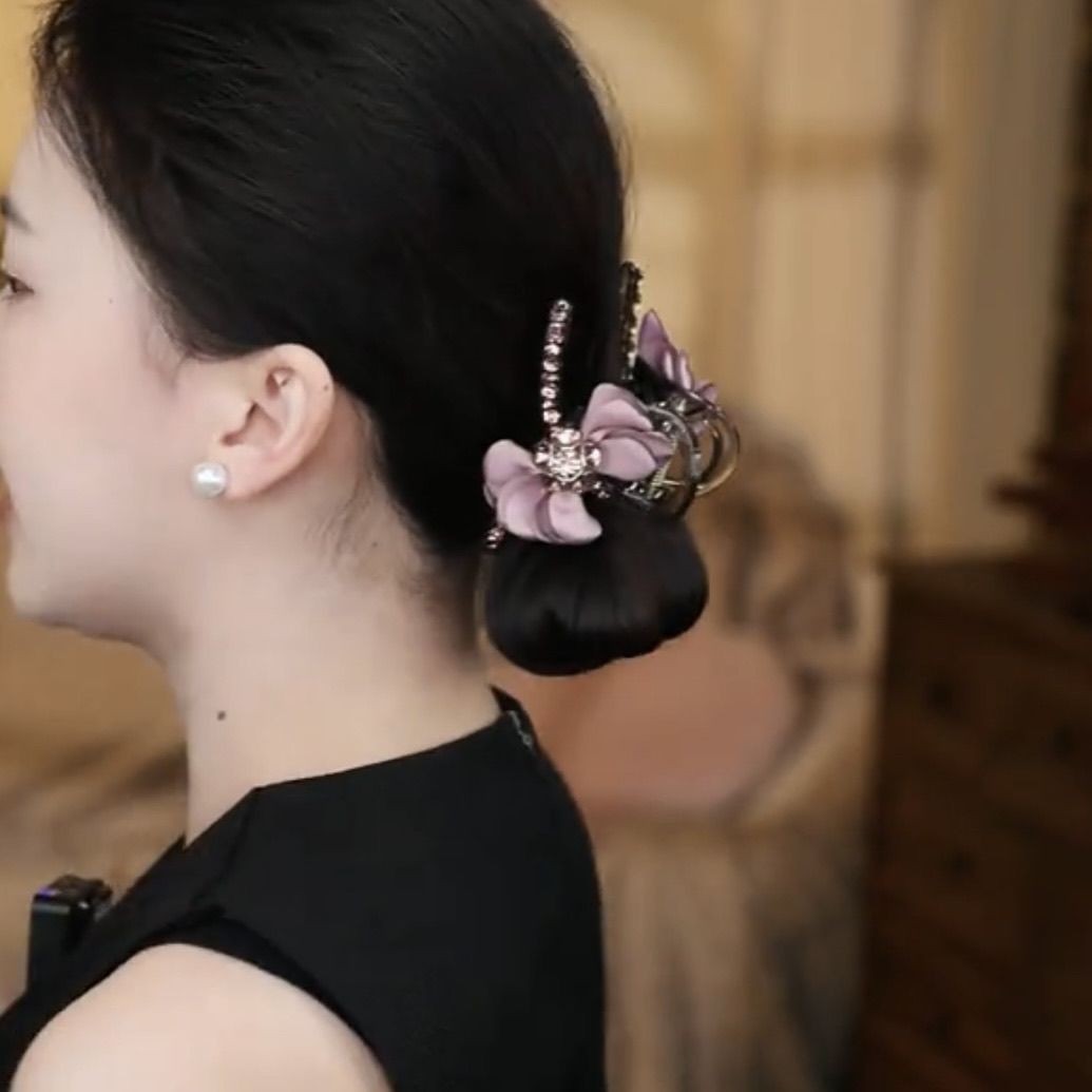 Sentir el cabello de arco nuevo estilo francés elegante coreano gran clip de agarre detrás del cerebro de la broca de pescado clip pequeña explosión femenina