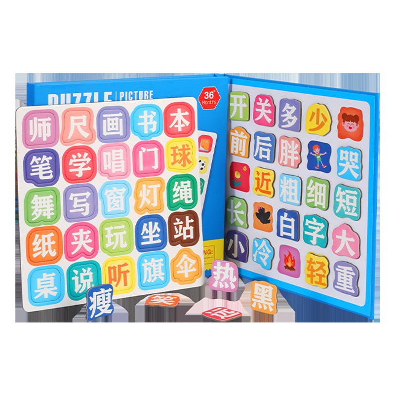 Alfabetización infantil tablero de rompecabezas magnético bebé 3-4 años tarjeta de reconocimiento de caracteres chinos kindergarten rompecabezas juguetes educativos