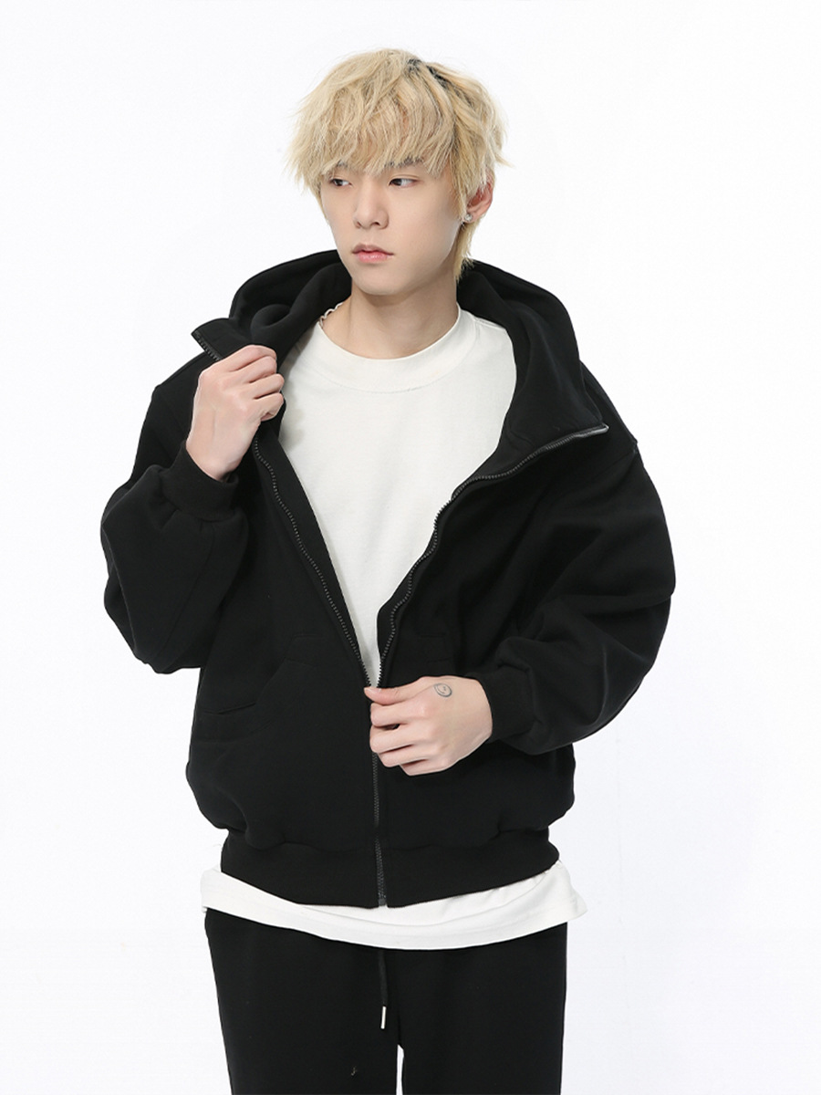 Mtlclothes ropa de Hombre | 2024 primavera nueva Europa y América cremallera con capucha cardigan color sólido cercanías traje deportivo