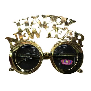 Factory direct supply NEW NEW YEAR HAPPY NEW YEAR plated multicolored party glasses NEW YEAR Annual Meeting supplies