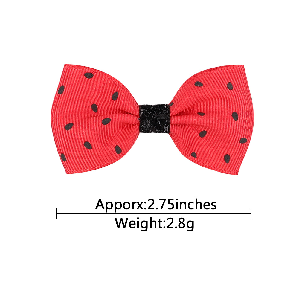 New Fruit Print Bow Hairpin Baby Watermelon Bangs Clip Children's Hair Accessories display picture 2