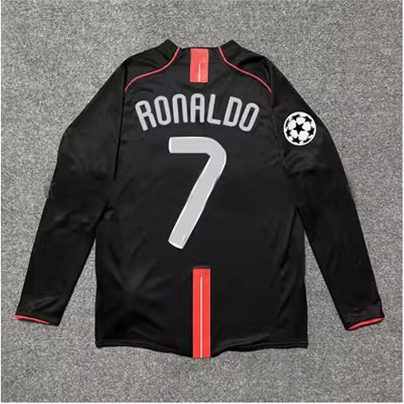 Nike x Manchester United Retro 2007/08 Away Long Sleeve Ronaldo #7 Jersey Black