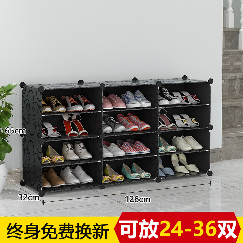 Estante de zapatos multicapa de gran capacidad gabinete de zapatos ensamblado en el hogar almacena estante a prueba de polvo en la puerta del dormitorio grande puede almacenar nórdico