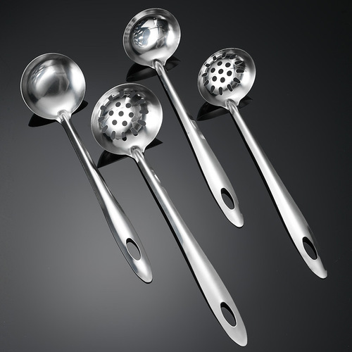 Stainless steel soup spoon bare body commercial thickened long handle hot pot colander hotel kitchen utensils kitchen cooking supplies manufacturer