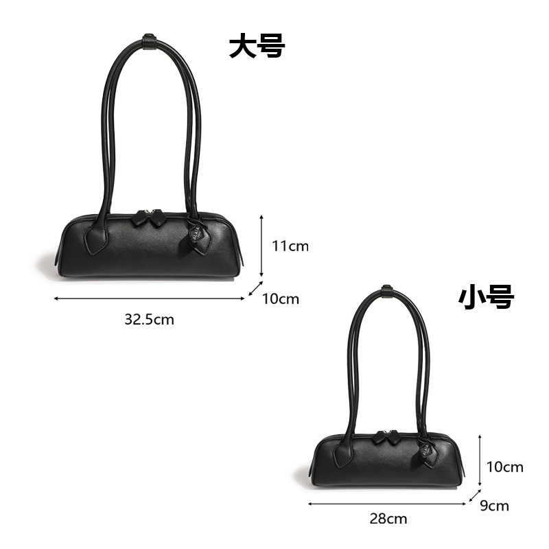 Niche Cowhide French Baguette Bag Retro Underarm Bag for Women Luxury AL Genuine Leather Handbag Shoulder Bag - Thumbnail 4