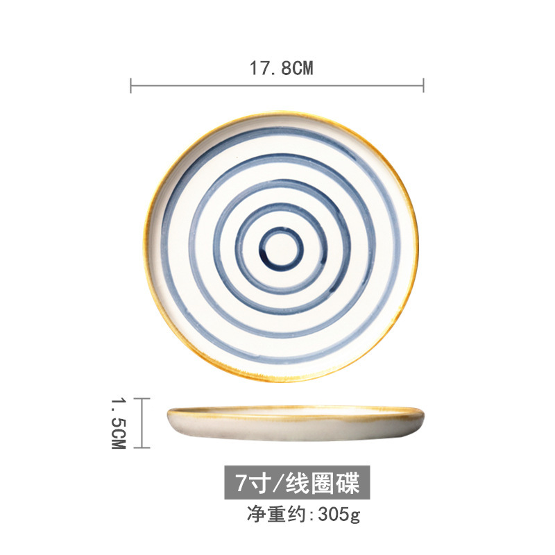 創意的な手描きの釉薬の下で色彩の陶磁器の皿の家庭用の野菜の皿の冷たい野菜の皿の果物のお菓子の皿の6寸は骨の皿のかすの皿を吐きます。|undefined