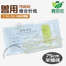 兽用可吸收缝合线不锈钢动物手术缝针猪牛羊马用免拆线可吸收肉线