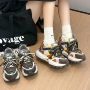 撞色四季款厚底运动女鞋