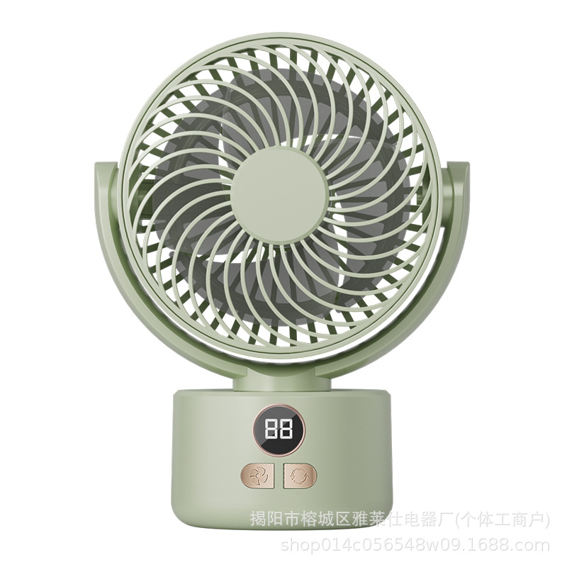 [Amazon Hot Sale] ventilador de escritorio al aire libre circulación de gran viento para el hogar visualización digital ventilador triángulo de doble propósito