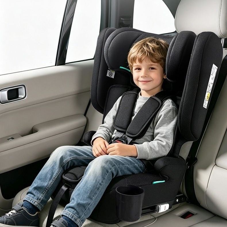 Cross-Border Child Car Safety Seat with Isofix Interface and Pull-Up Strap for Securing 1-12 Year Old Children in the Car