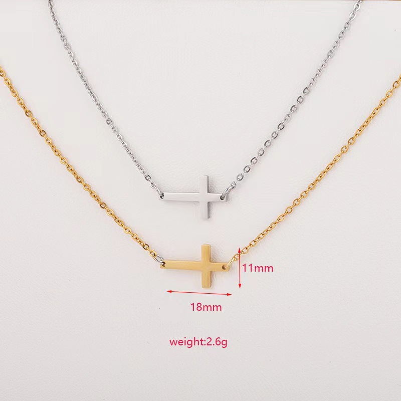 Lady Cross Titanium Steel Plating Pendant Necklace display picture 4