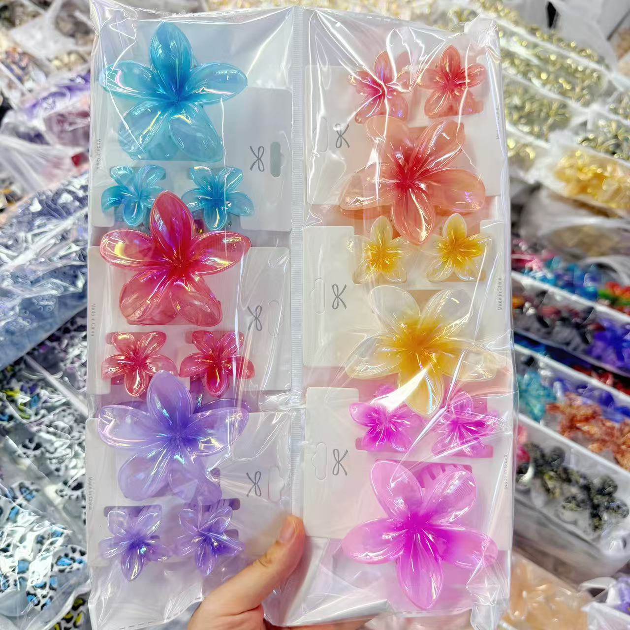 Europa y los Estados Unidos explotaron 8CM huevo flores clip de cabello de alta calidad para mujeres agarrar el cabello de tiburón color caramelo transfronterizo agarrar clip de cabello