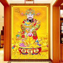 2024新款5d钻石画满钻财神爷招财进宝贴钻十字绣客厅聚宝盆钻石绣