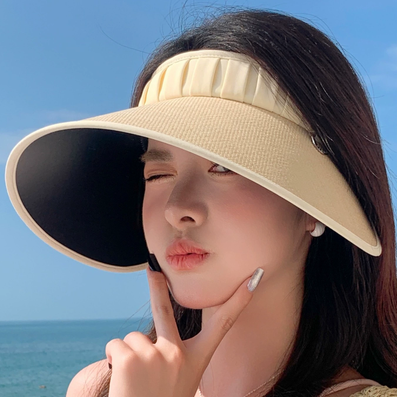 Miss Koi Travel: соломенная летняя шляпа в японском стиле, защита от солнца, размер 56-58 см, цвета каки/бежевая