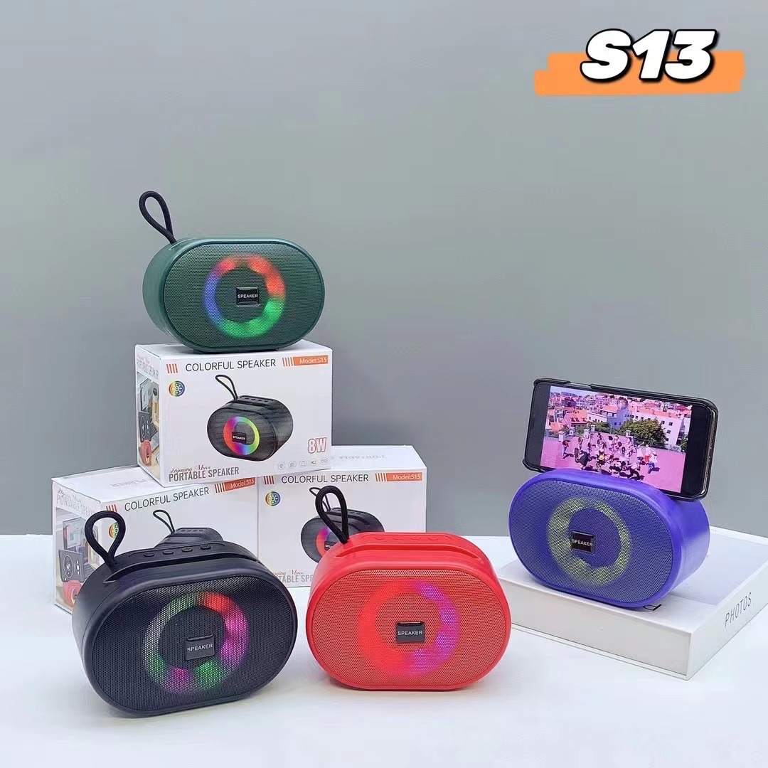 新款S13蓝牙音箱户外手提RGB灯便携无线小音响低音炮插卡TWS音箱