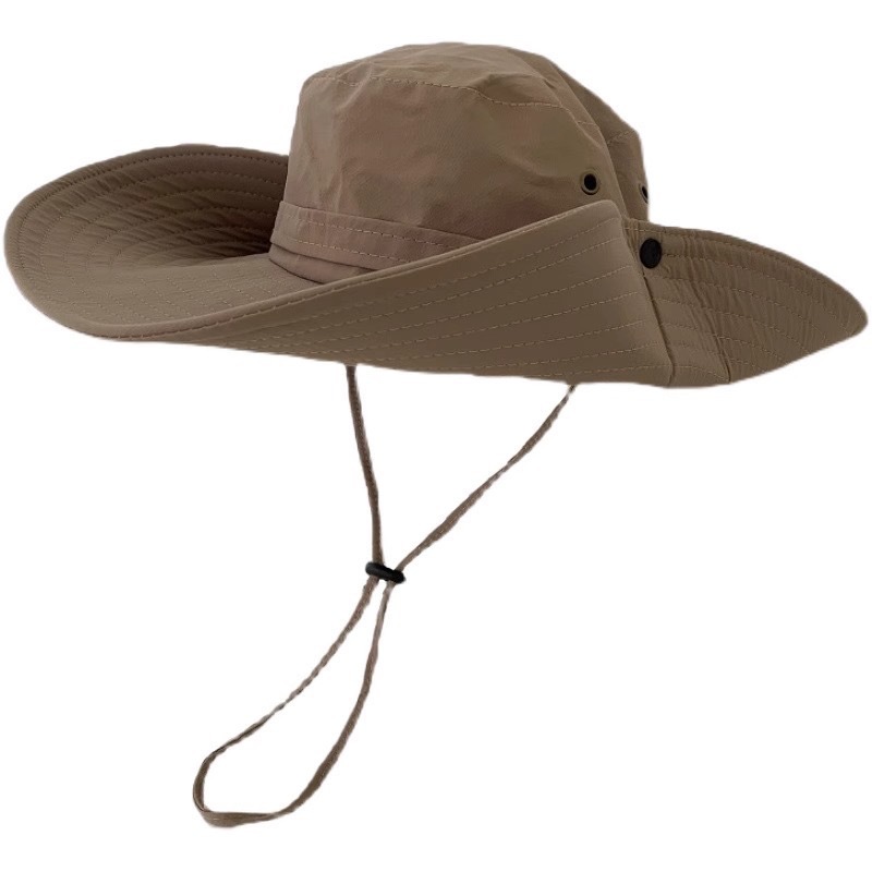 Sunshade summer outdoor sun protection, denim fisherman hat, breathable quick drying, UV resistant female hiking,_voghion.com