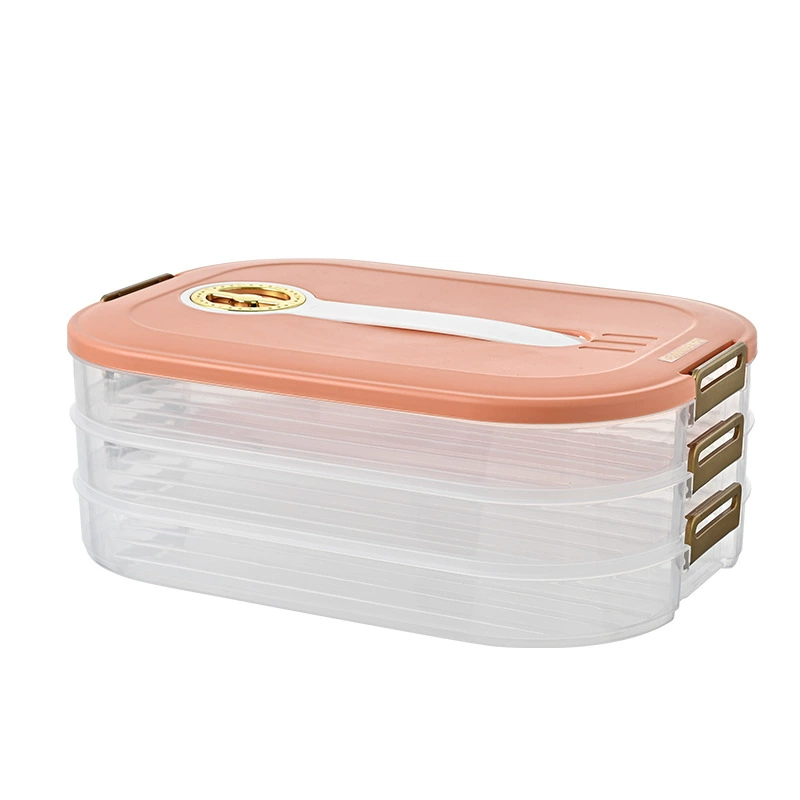 Multi-layer Dumpling Storage Box, Large Capacity with Timer, Portable Refrigerator-safe (1–4 Layers)