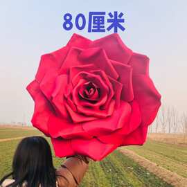 巨型玫瑰花户外打卡情人节布置橱窗大型商场装饰防水泡沫花玫瑰