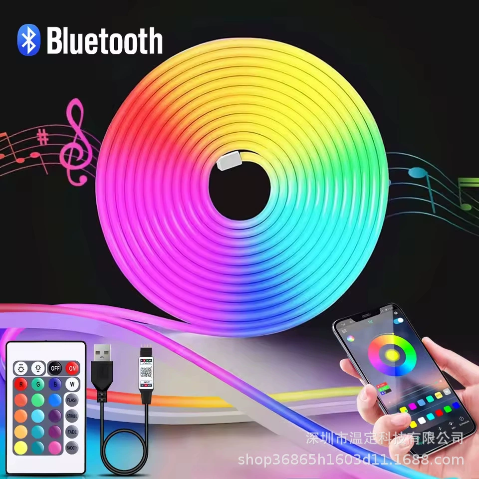 Неоновая световая лента LED набор RGB яркие цвета 5V Bluetooth инфракрасное управление APP 24-кнопочный ТВ фоновая атмосфера