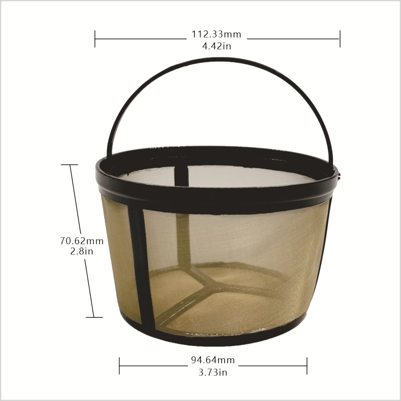 Coffee filter paper cup round 304 stainless steel mesh tea filter brewing mesh coffee machine filter 4 cups 8 cups 12 cups