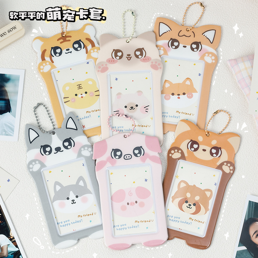 Funda para Tarjetas con Llavero de Dibujos Animados de 3 Pulgadas de PVC