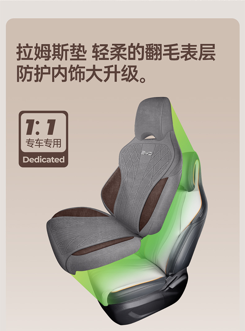 Specially Designed for the 25 Models of Byd Sea Lion 05Dmi, Suede Leather Seat Covers, Full-Cover Seat Cushions, and Car Seat Covers