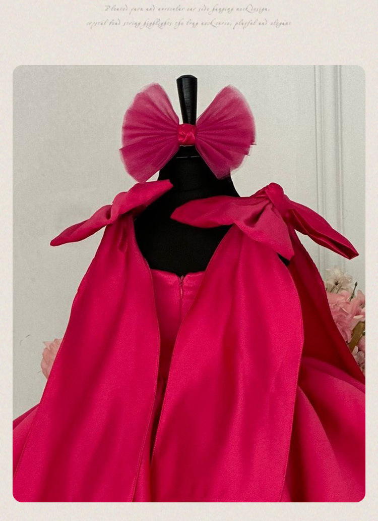 Flicka prinsessklänning med rosetter rosa fest och vardag_voghion.com