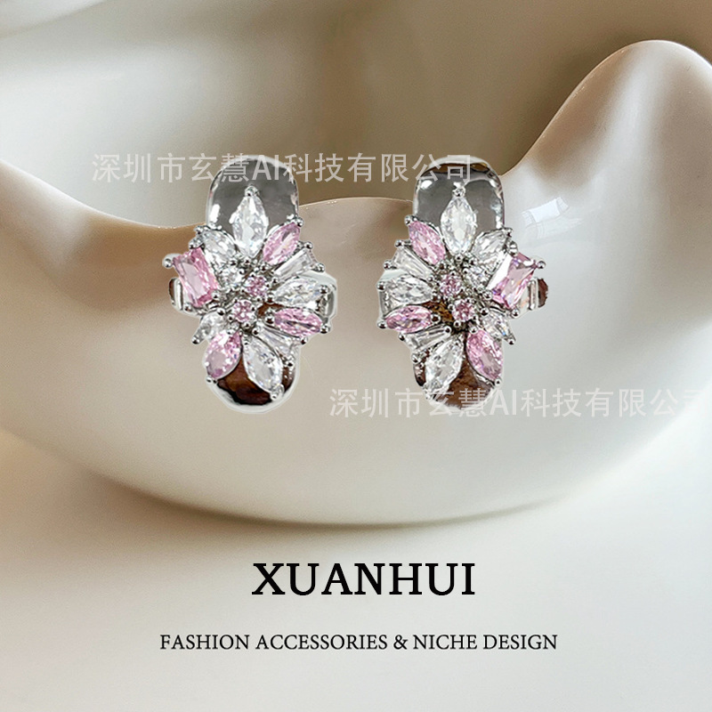 Zircon Earphone Clip-On Bose Diamond-Encrusted Ear Accessories V12 Earphone Accessories DIY Versatile European and American Style Fashion Bluetooth Earphones
