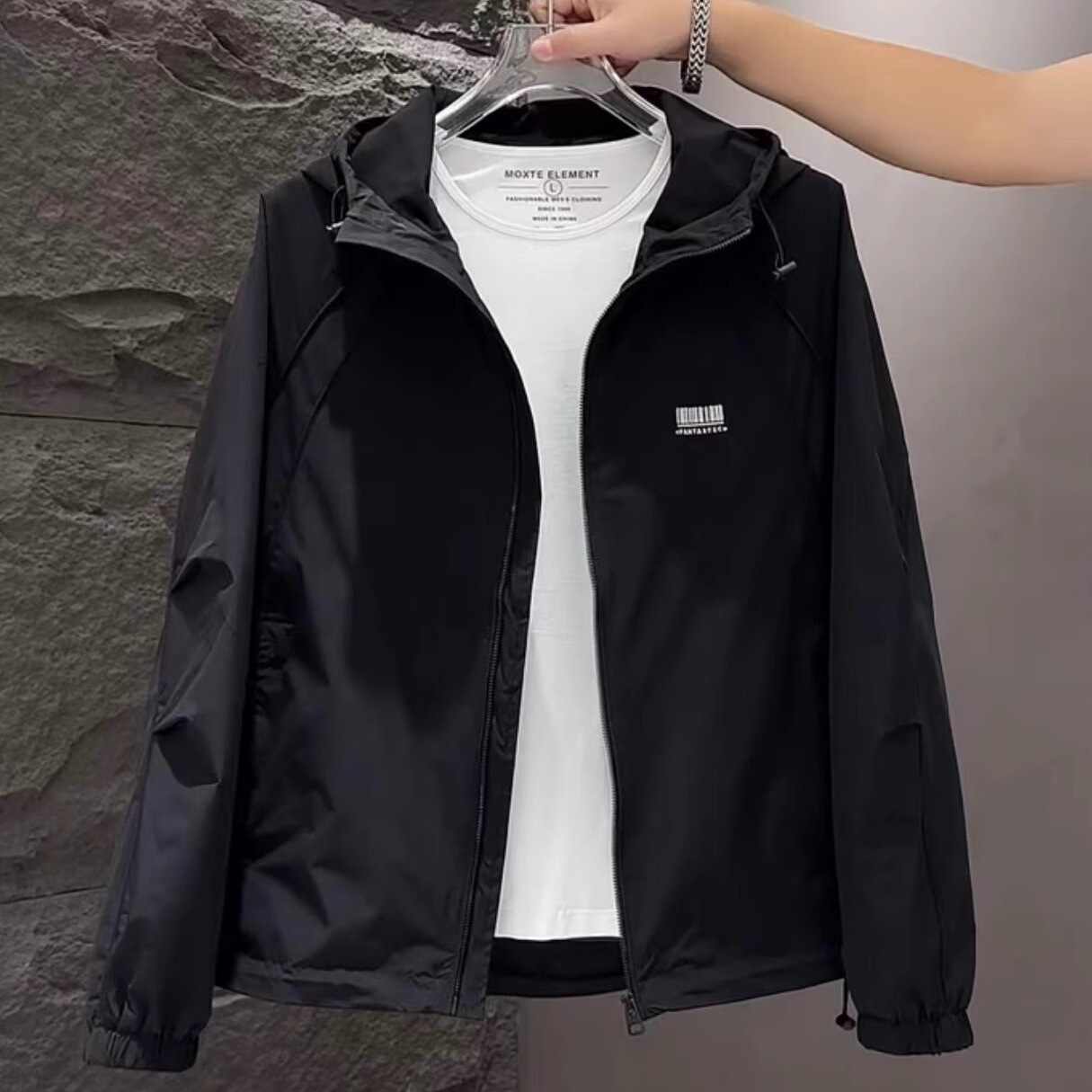 Todo-fósforo moda masculina casual cuello alto manga larga hermosa tendencia suelta chaqueta juvenil otoño chaqueta delgada hombres