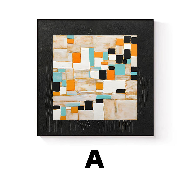 Modern Minimalist Restaurant Decorative Painting Abstract Niche Art Square Living Room Hanging Painting Dining Room Dining Table Background Wall Mural Painting